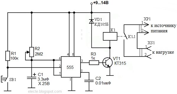 Реле времени на 555 таймере своими руками