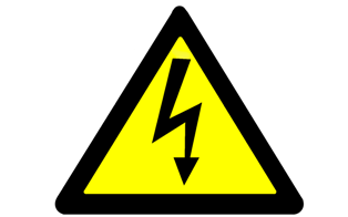 Осторожно! Электрическое напряжение. Предупреждающие плакаты и знаки безопасности. Молния