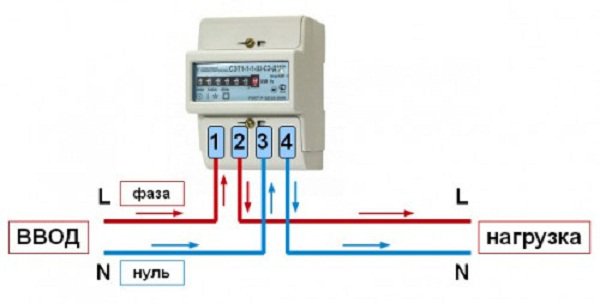 схема подключения электросчетчика однофазного