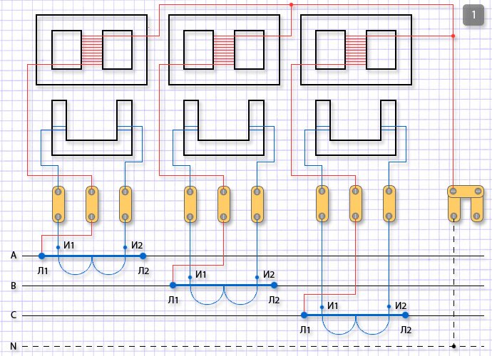 Схема трансформатора тока счетчик