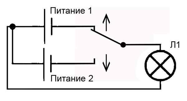 Пример использования двухпозиционного переключателя