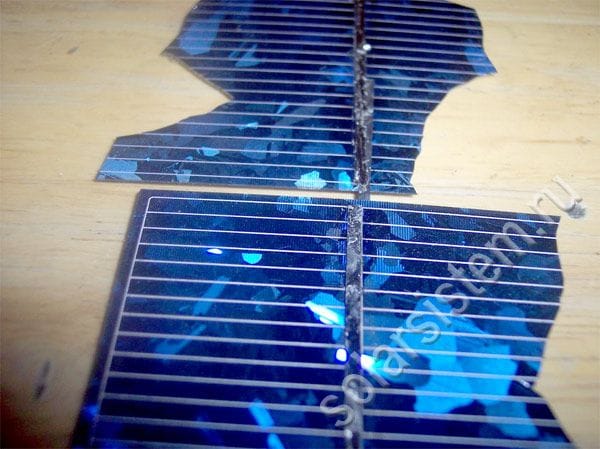 Солнечная батарея из разбитых элементов
