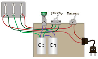 схема подключения трехфазного двигателя