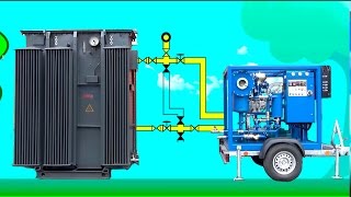 Дегазация масла силовых трансформаторов. Подключение установки УВМ-4/7 к трансформатору