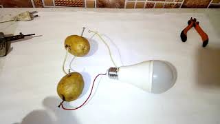 Электроэнергия из картошки за пять минут, смотри и учись.