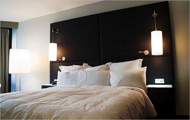 Точки освещения и электропитания в спальне