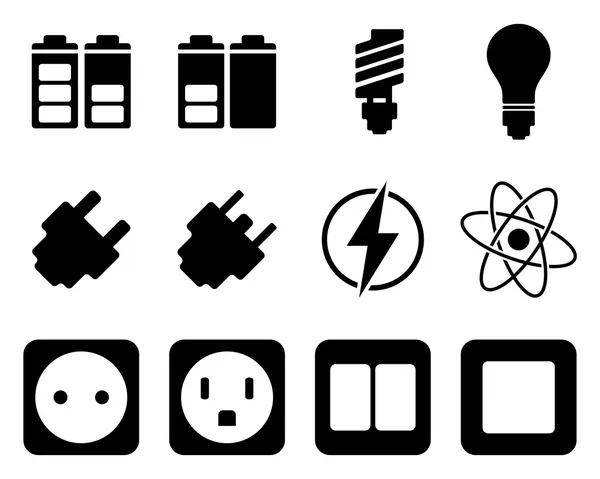 Электроэнергии и энергии икона set — стоковый вектор