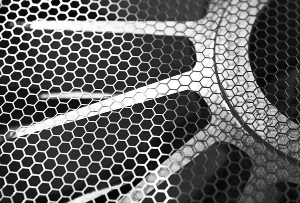 Промышленный вентилятор защитные металлические сетки — стоковое фото