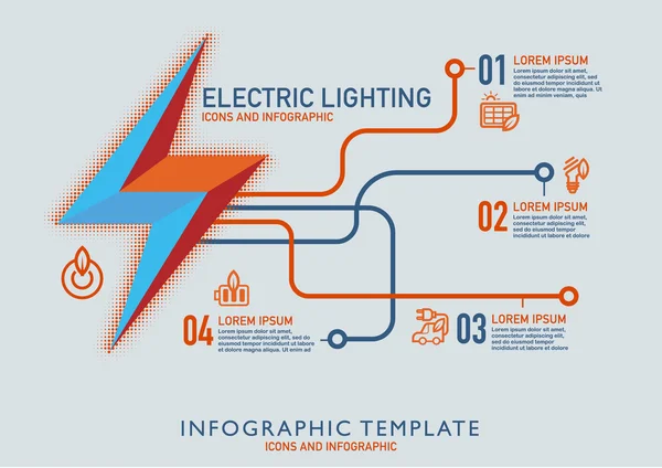 Электрическое освещение инфографики — стоковый вектор