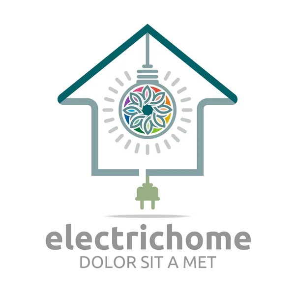 Логотип электрической энергии дома свет яркий символ вектор — стоковый вектор